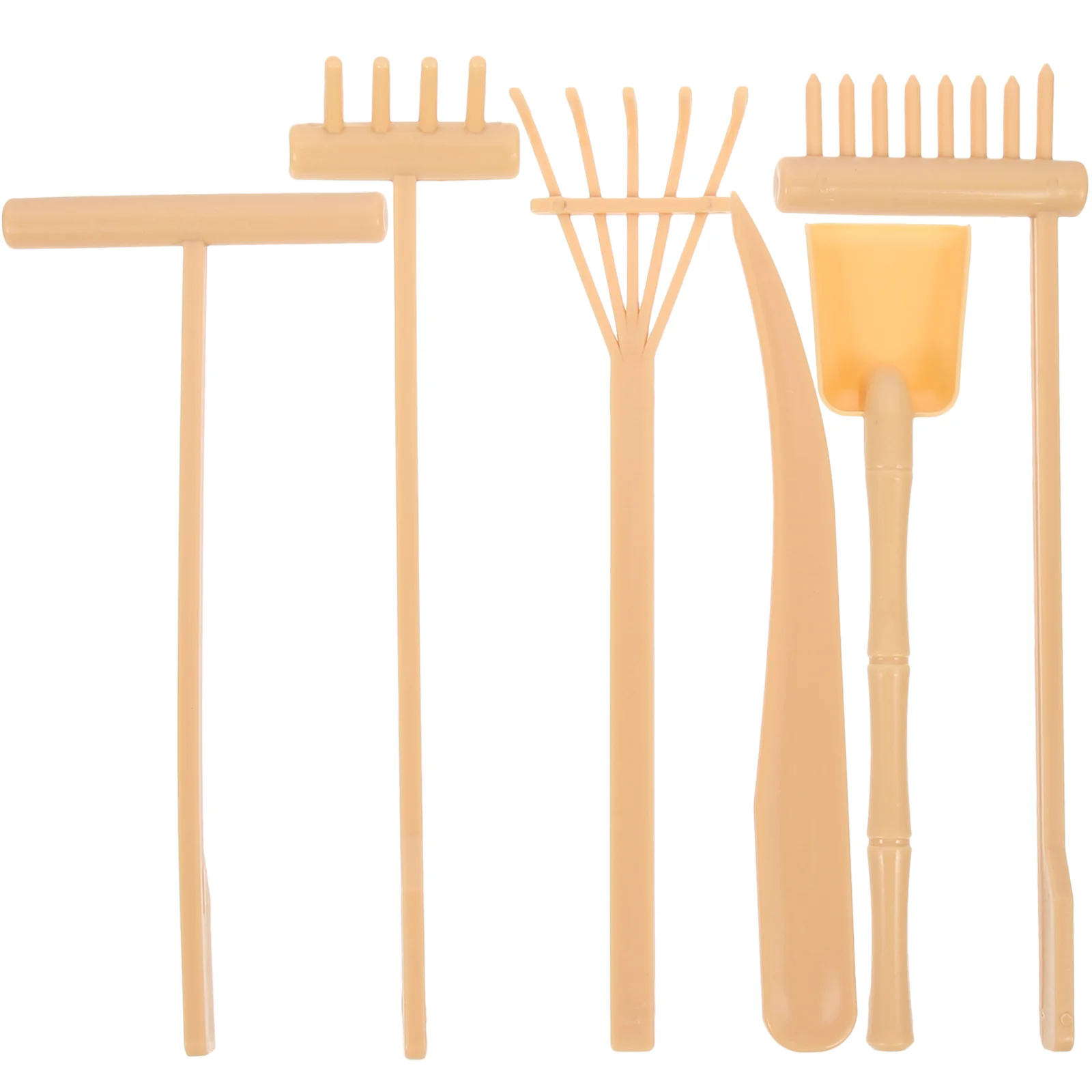 

6 Pcs Zen Sand Table Rake Garden Accessories Decorations Crafts Mini Tools Tray Miniatures Plastic