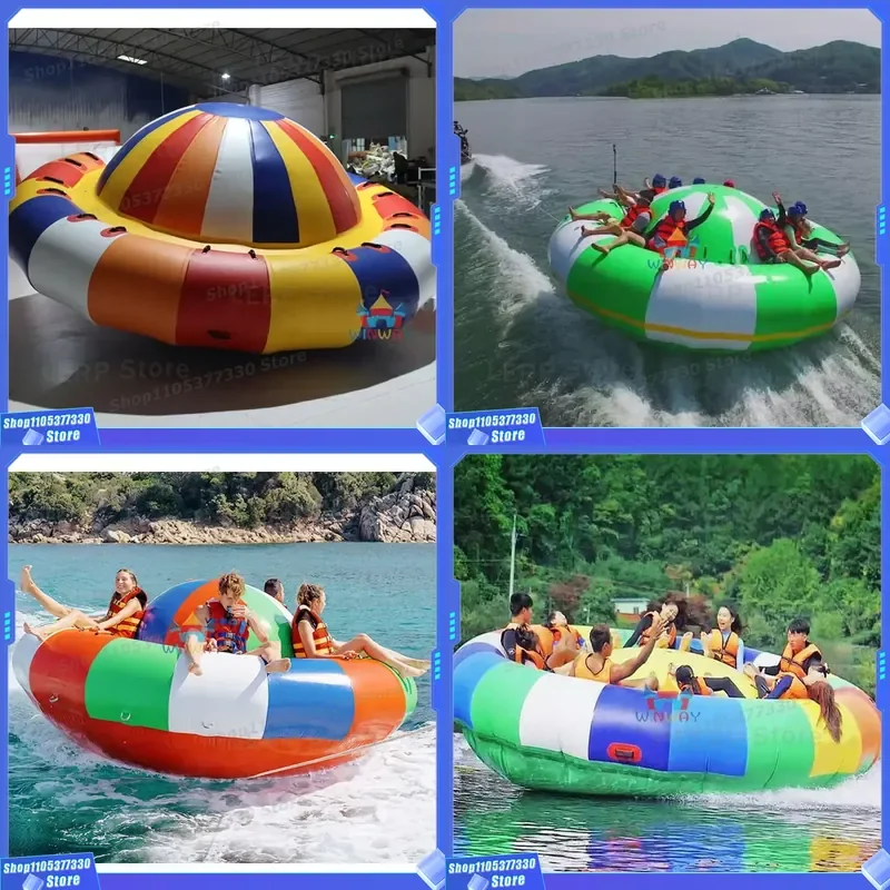Commercial Use Inflatable Spinning UFO Towable Tube for Water Entertainment Inflatable Water Rotating Disco Boat