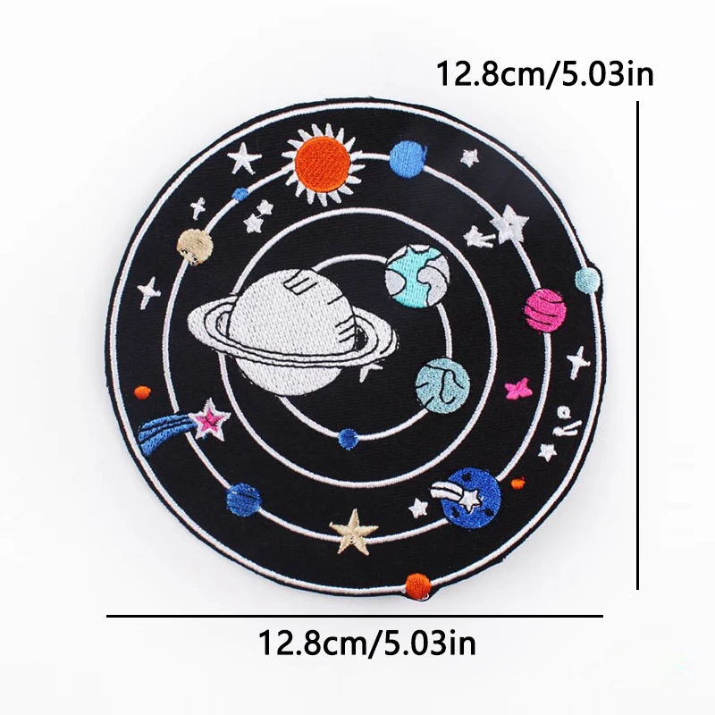 Parche bordado termoadhesivo para planchar diseño astronauta hongo - imagen 3