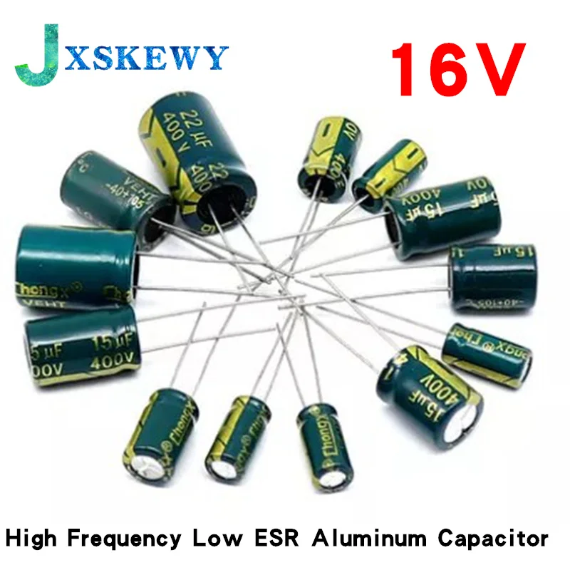 High Frequency Low ESR Aluminum Electrolytic Capacitor 16V 47UF 100UF 220UF 330UF 470UF 680UF 1000UF 1200UF 1500UF 1800UF 2200UF