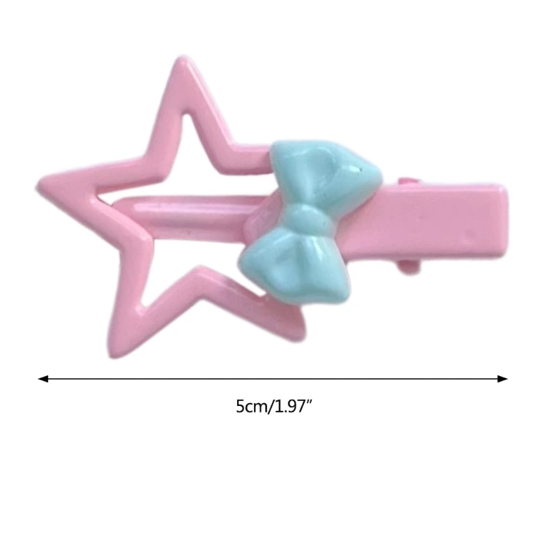 Pinza para color crema con pentáculo para niñas, pasadores para niñas con forma estrella y pato