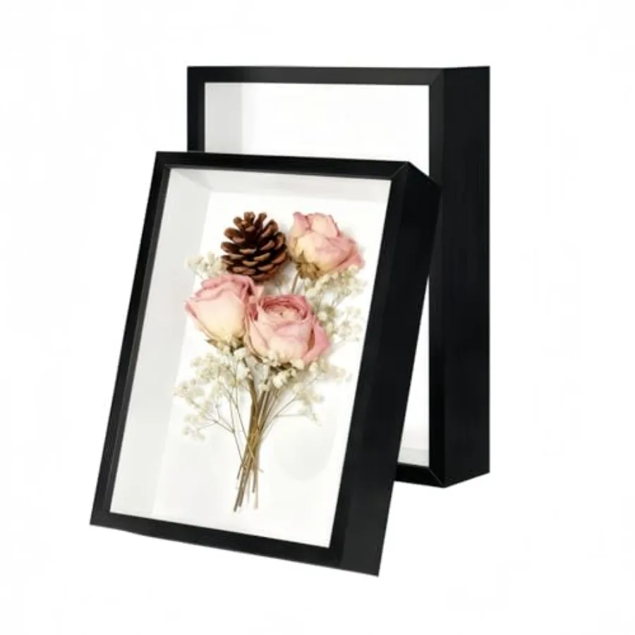 Black Wooden Shadow Box 2Pack for Wall Decor