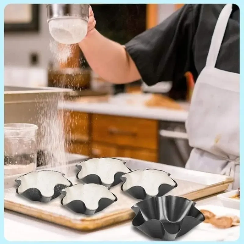 Petal Shape Carbon Steel Baking Bowl Petal-Shaped High-Temperature Cake Baking Mold Carbon Steel Salad Storage Petal Bowl