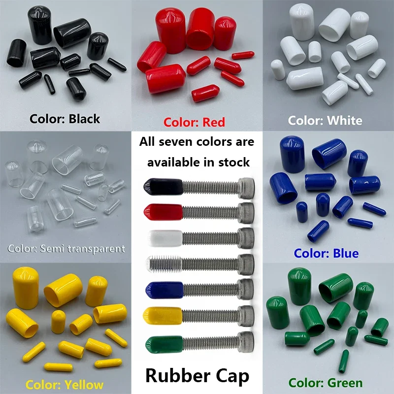 Beicai Rubber Cap Sleeve End Caps Silicone Plugs Plastic Plug Black Red White Transparent Blue Yellow Green Size 1.3mm-90mm