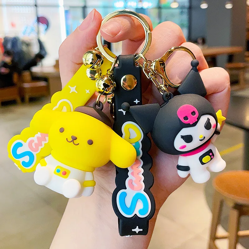 New Cartoon Fashion Cute Fun Keychain Soft Glue  Ring Chain Men Women Mobile Phone Bag Car Pendant Christmas Gift