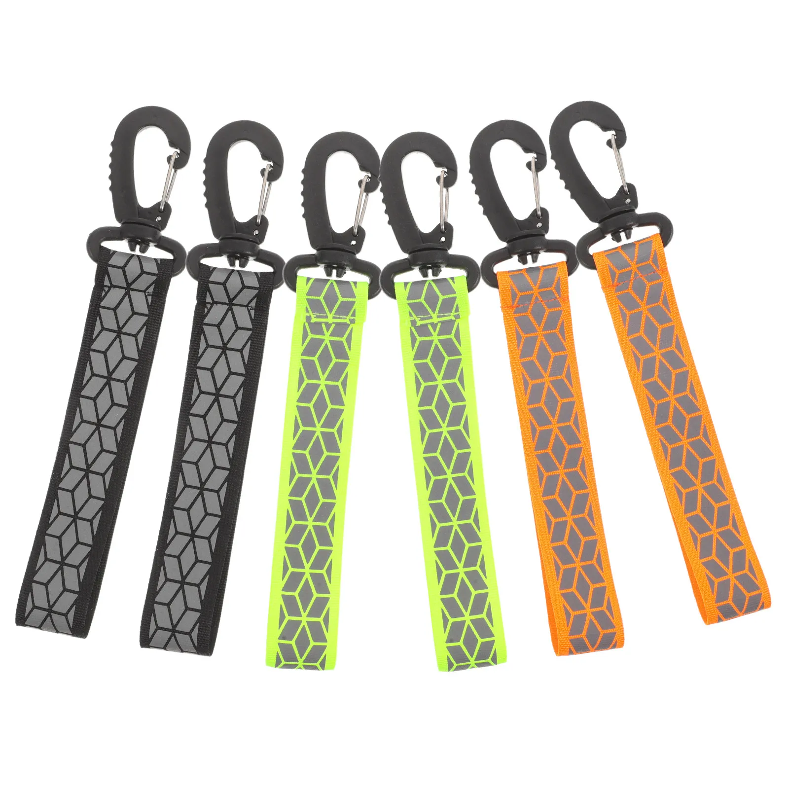 6Pcs Reflective Backpack Pendants Keyring Safety Night Visibility Gear for Running Cycling Bag Outdoor Activities
