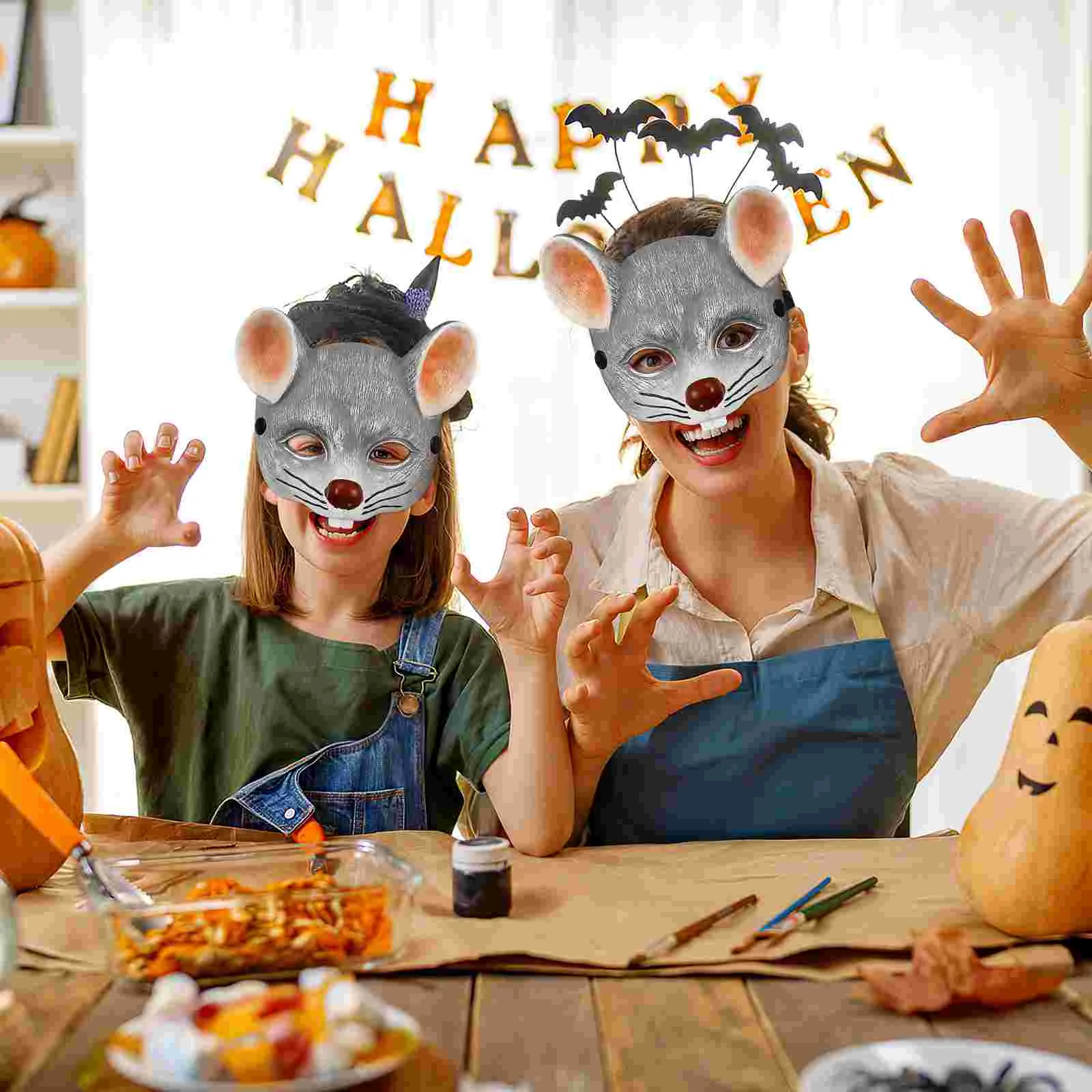 Year 2020 Toys Kids Cospaly Mask Animal Head Masks Light Grey Halloween Carnival Supplies Eye