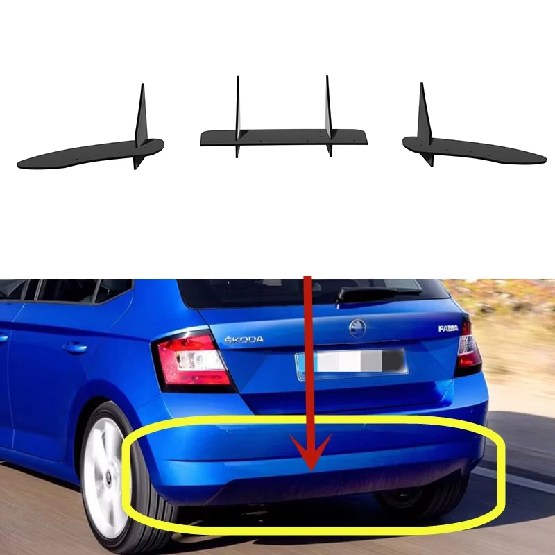 

For Skoda Fabia 2014-2017 Year Rear Diffuser Bumper Lips Spoiler Splitter Body Kit Accessories