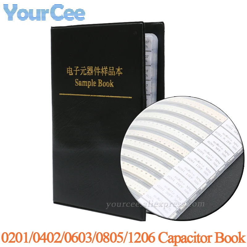 0201 0402 0603 0805 1206 SMD Capacitor Sample Book IC SMD Component Catalog Page Capacitor Capacitance Package