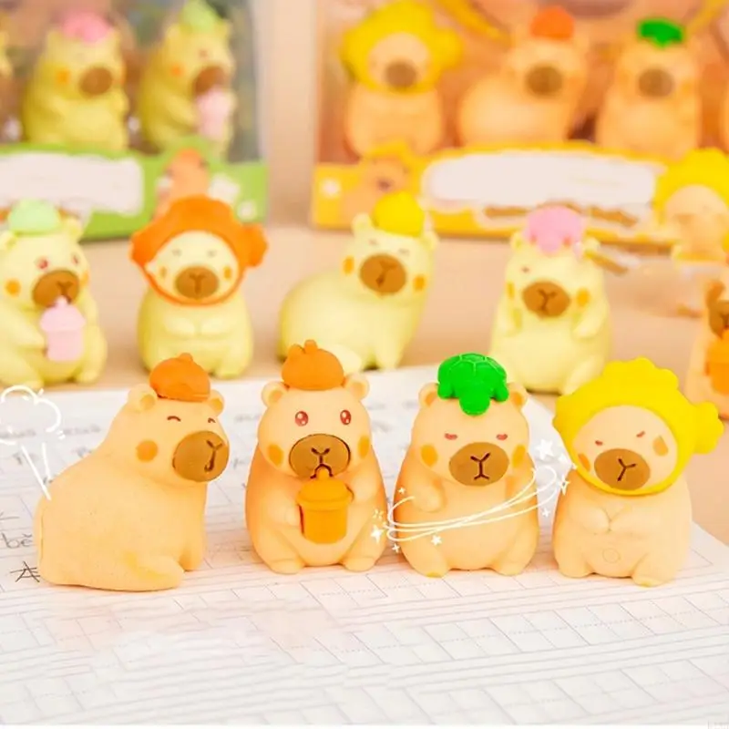 K1AA Pack из 4 новизных ластиков для животных для студентов Kid Game Rewards Christmas Stocking Fillers Легко стирать резиновые