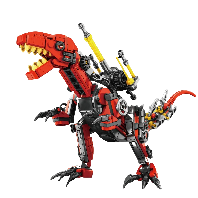 

KNEW BUILT Mecha динозавр строительные блоки игрушки Велоцираптор, T-Rex, трецератопс-идеально для мальчиков развивающие игры в качестве праздничных подарков