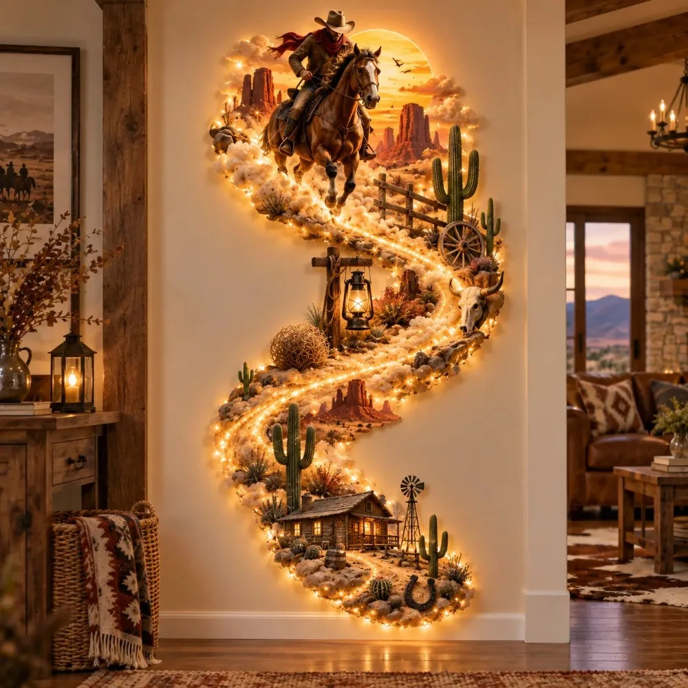 Knight Christmas Magic Trail Wall Light,LED Cascading Holiday Decor,Warm White Glow, Space-Saving Wall Decor,Easy Wall Placement