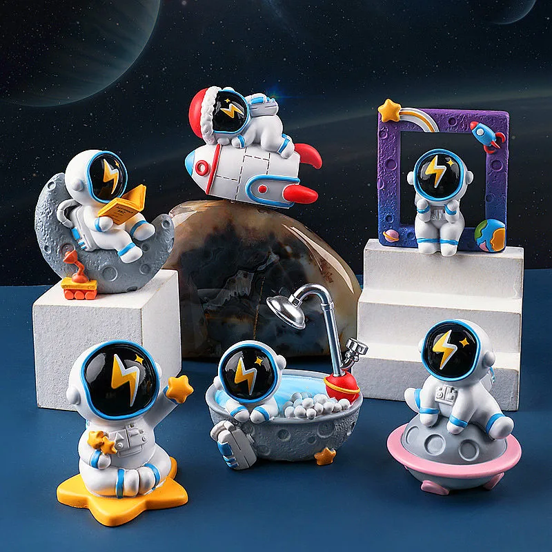 Astronaut Blind Box Figuur Standbeeld Beeldje Ruimtevaarder Sculptuur Educatief Speelgoed Desktop Decoratie Astronaut Model Voor Kids Gift