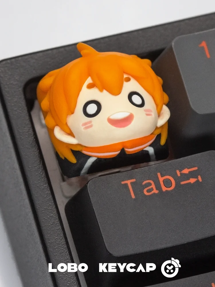 Anime Haikyuu!! Shoyo Hinata Tobio Kageyama Kozume Kenma Cosplay Keycap Mechanical Keyboard Decoration Hat Computer 