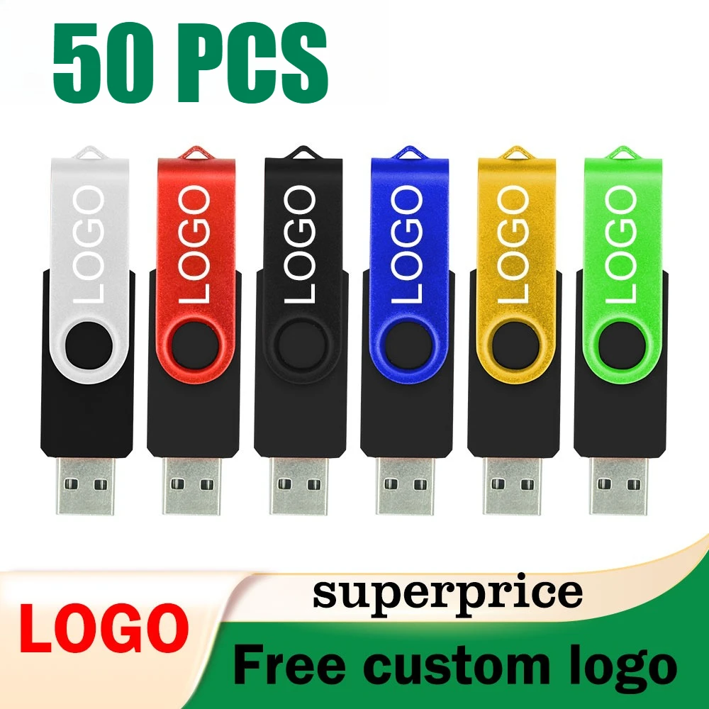 

50Pcs/lot USB 2.0 Flash Drive Pendrive 1GB 2GB 4GB 8GB 16GB Pen Drive Memory Stick 32GB 64GB Photography Memory Stick Flash Disk