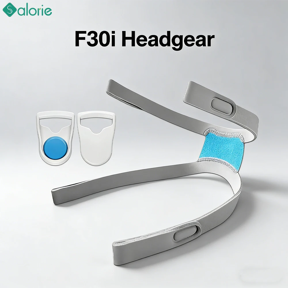 Comfortable F30i Replacement Headgear & 2 Clips for AirFit F30i CPAP Masks Adjustable Head Strap Compatible with Ventilator Use