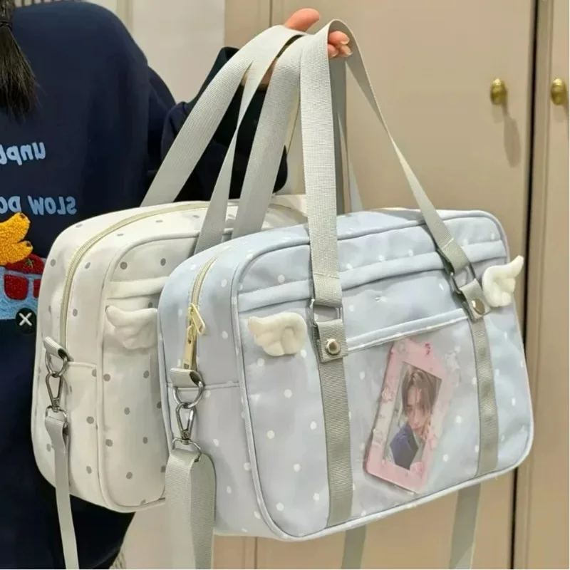 

Polka Dot Cute Sweet Ita Bag Y2K Comic Exhibition Shoulder Bag Women's Daily Commuting Casual Portable Crossbody Bag
