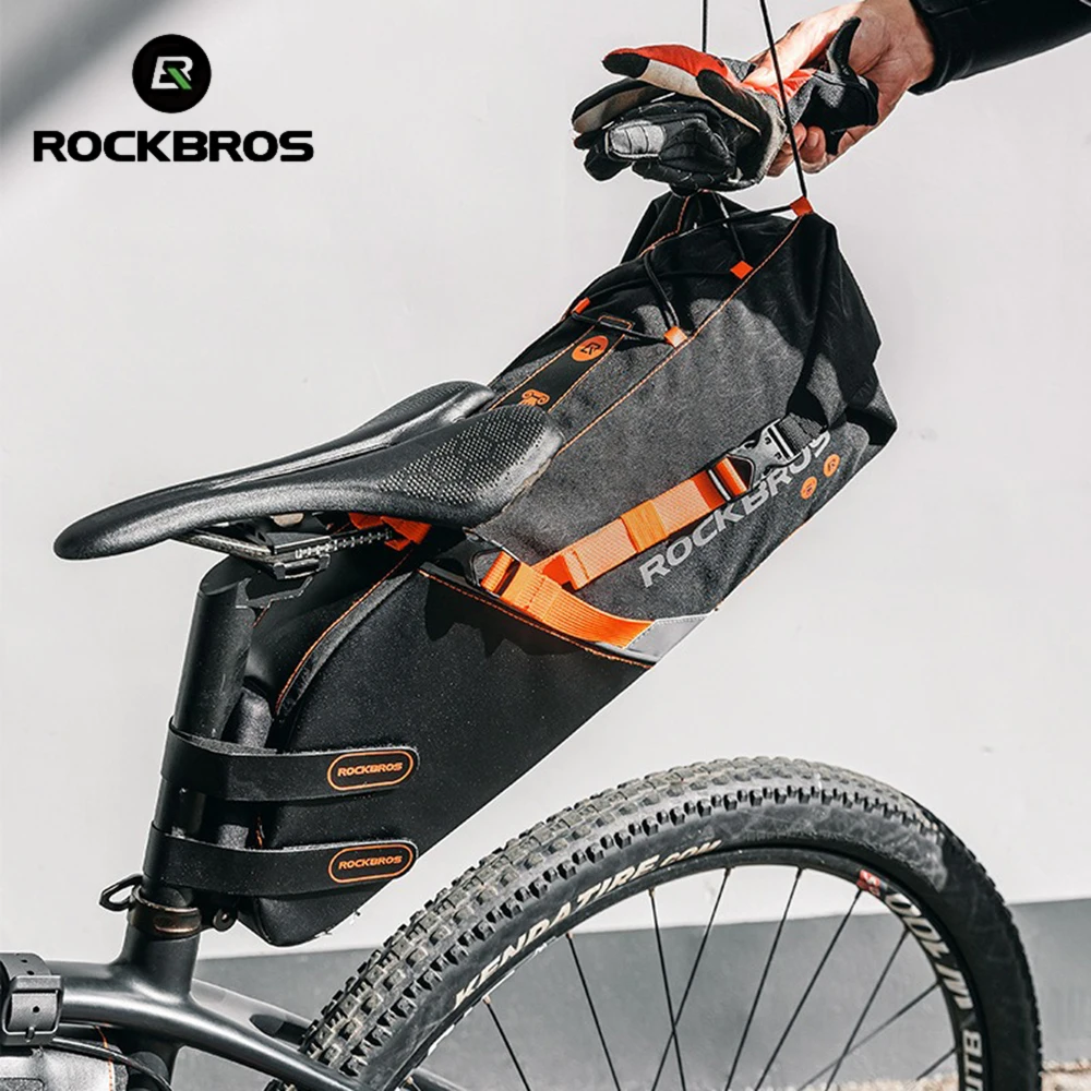 ROCKBROS Bicycle Tail Bag -10L Large Capacity Road Bike Mountain Bike Saddle Bag, Waterproof Inner Tank,Outdoor Riding Equipment