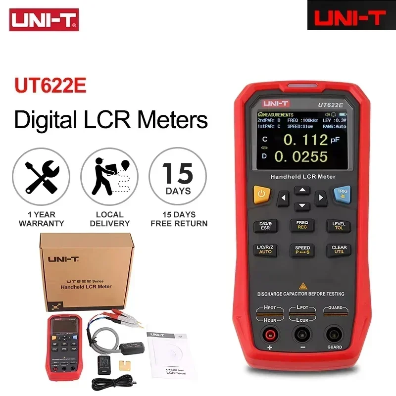 UNI-T LCR Meter UT622E UT622C UT622A Handheld Professional Digital Capacimeter Esr Meters Transistor Tester USB Connectivity