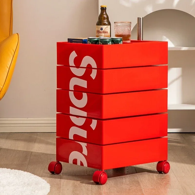 Factory direct sale Multi-functional 360 rotating removable bedside table file cabinet multi-layer drawer edge storage cabinet