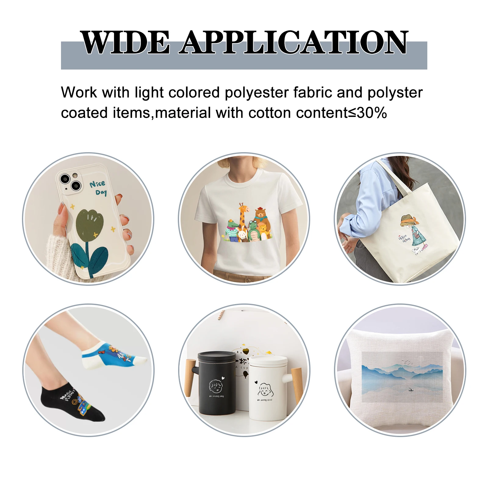 ESHANG Sublimation Transfer Paper for Inkjet printers ( Sublimation Ink), Suitable for Mugs, T-shirts & Light Fabrics.