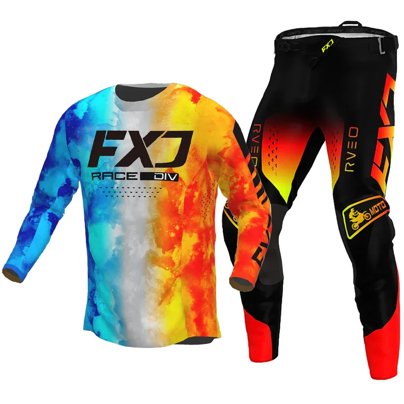 Enduro Anzug Cross Off-Road Herren Kits Damen Motocross Gear Set Trikot Hose Motorrad Combo grün blau gelb weiß rosa schwarz