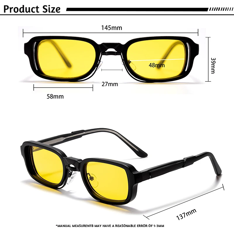 CATERSIDE Retro-Sonnenbrille für Herren, quadratisch, kleiner Rahmen, weiches Nasenstützdesign, Sonnenbrille für Damen, Outdoor-Reise- und Fahrbrille – Detail 4