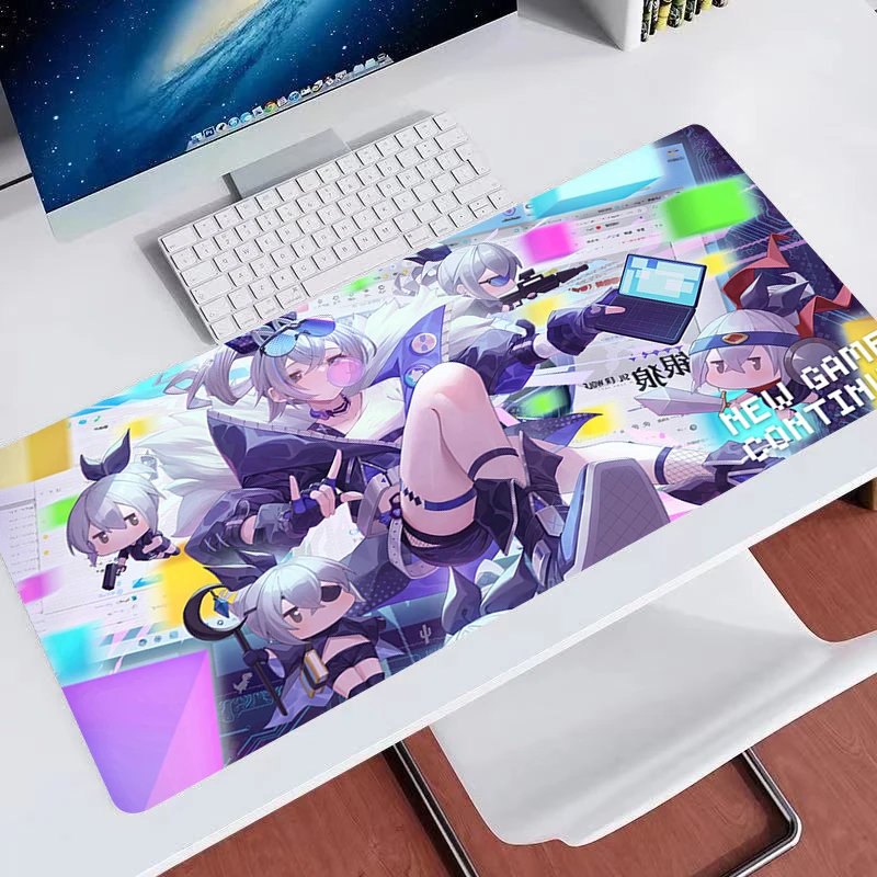 Large Gaming Honkai Star Rail Silver Wolf  Mousepads Mouse Pad Computer Mouse Mat Desk Pads For PC Keyboard Mats Table Rug 90x40