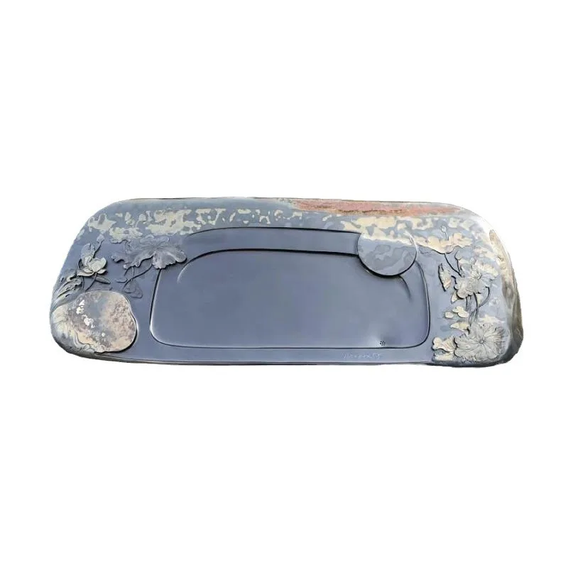 Natural stone material tea tray stone carving mobile tea set Kung Fu single tea table