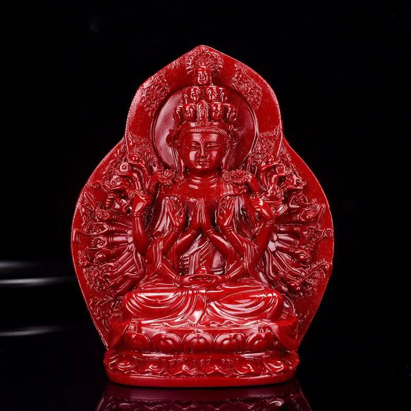 Authentic Purple Gold Sand Thousand-Hand Kwan-Yin Decoration Auspicious and Safe Home