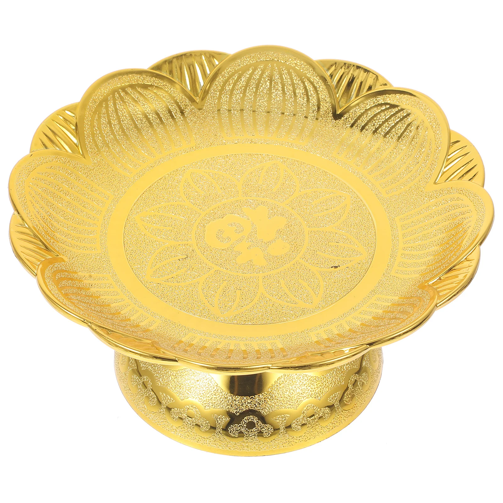Lotus Offering Plate Raised Edge Smooth Surface Fruit Storage Container Temple Offering Worship Snack Dessert Tray