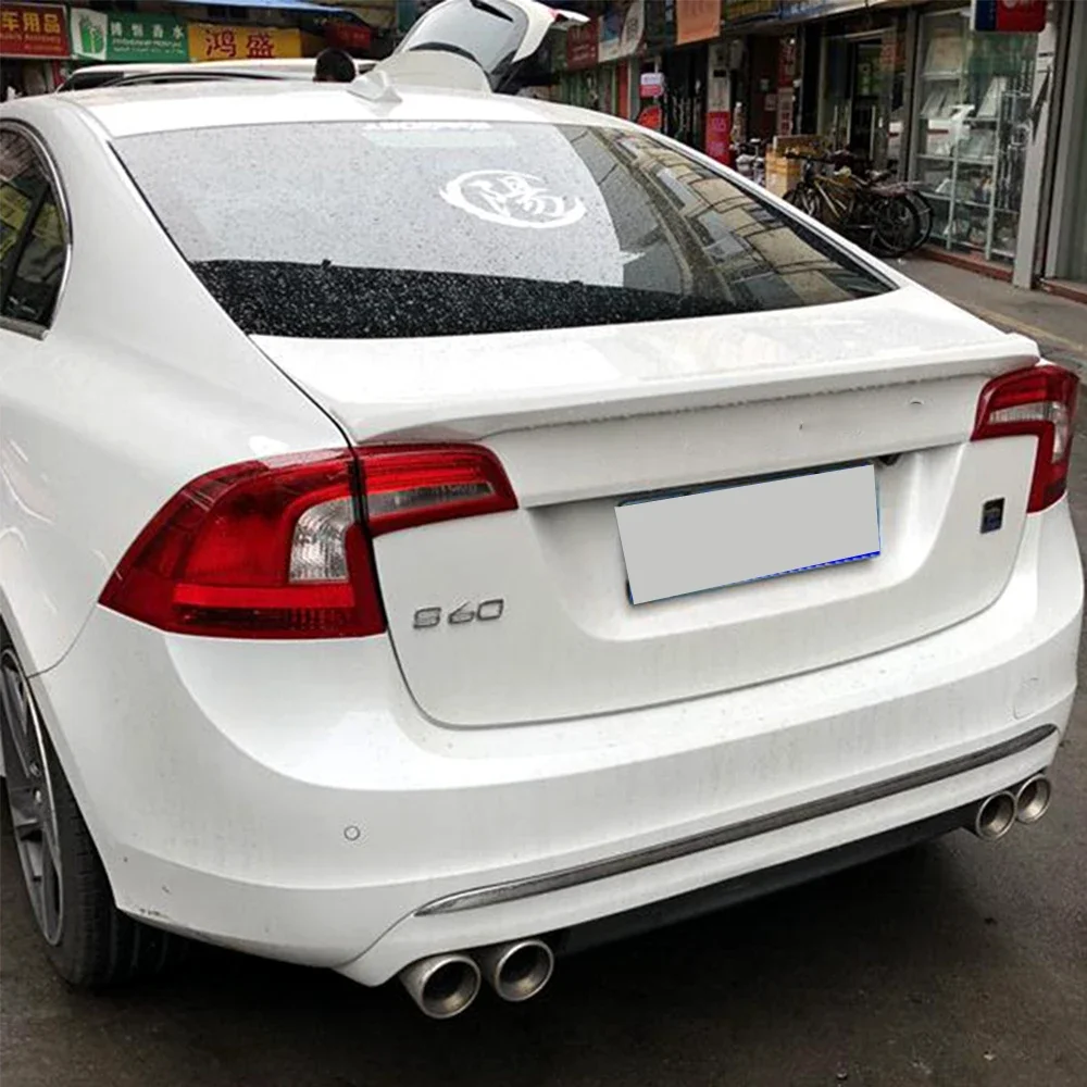 For Volvo S60 2011 12 13 14 15 16 17 18 19 Sedan 4 Door Rear Trunk Lid Boot Lip Spoiler Wings Exterior Tuning Accessories Parts