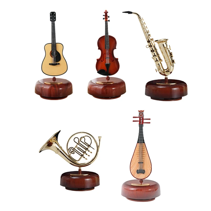 Classical Instruments Pipa Music Box Home Wine Cabinet Decorations Violin Guitar Octave Box Home Decoration