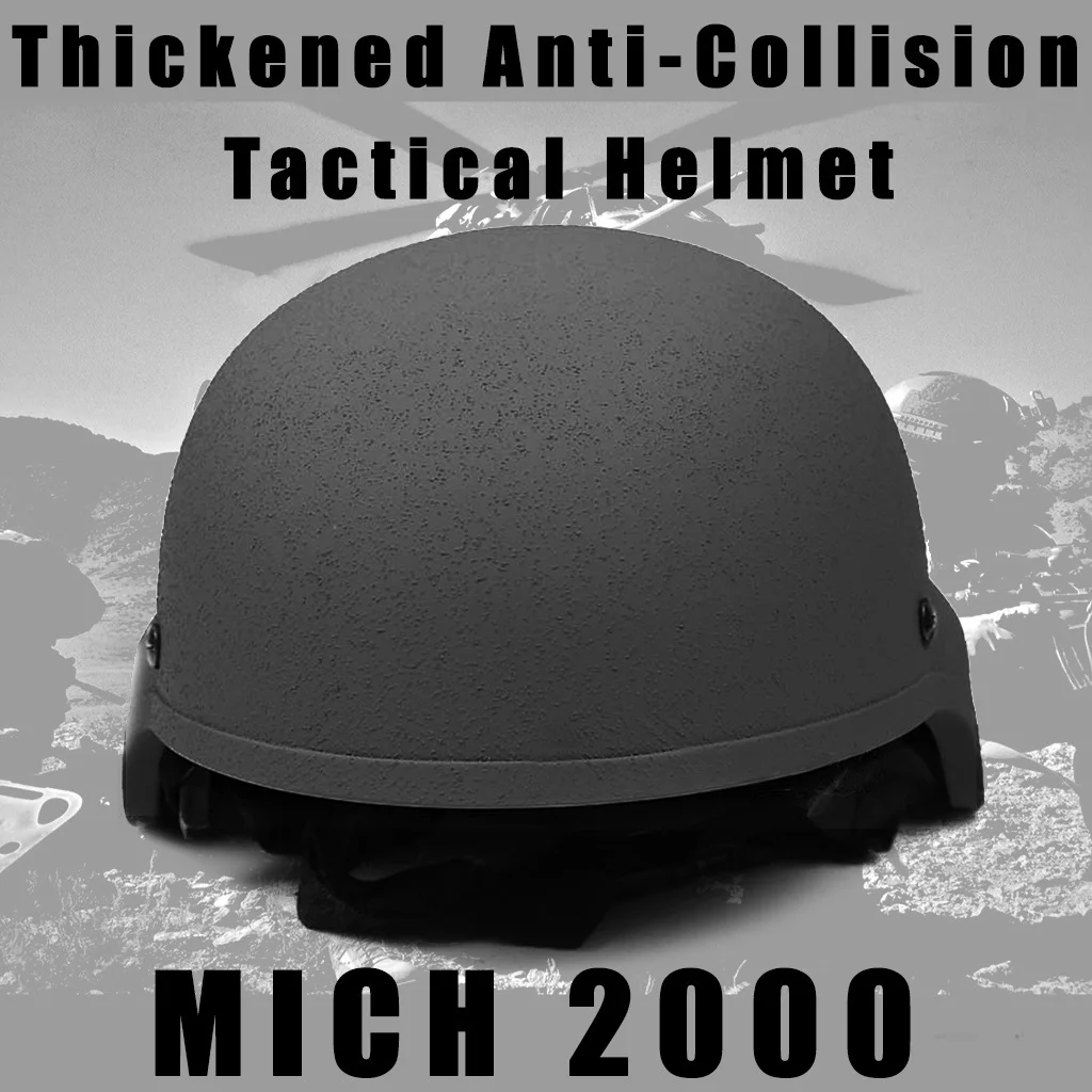 Airsoft MICH 2000 Tactical Helmet - 35mpa Impact Resistance - 11mm Thicken - Rimless Anti-wind And Sand Goggles - Balaclava