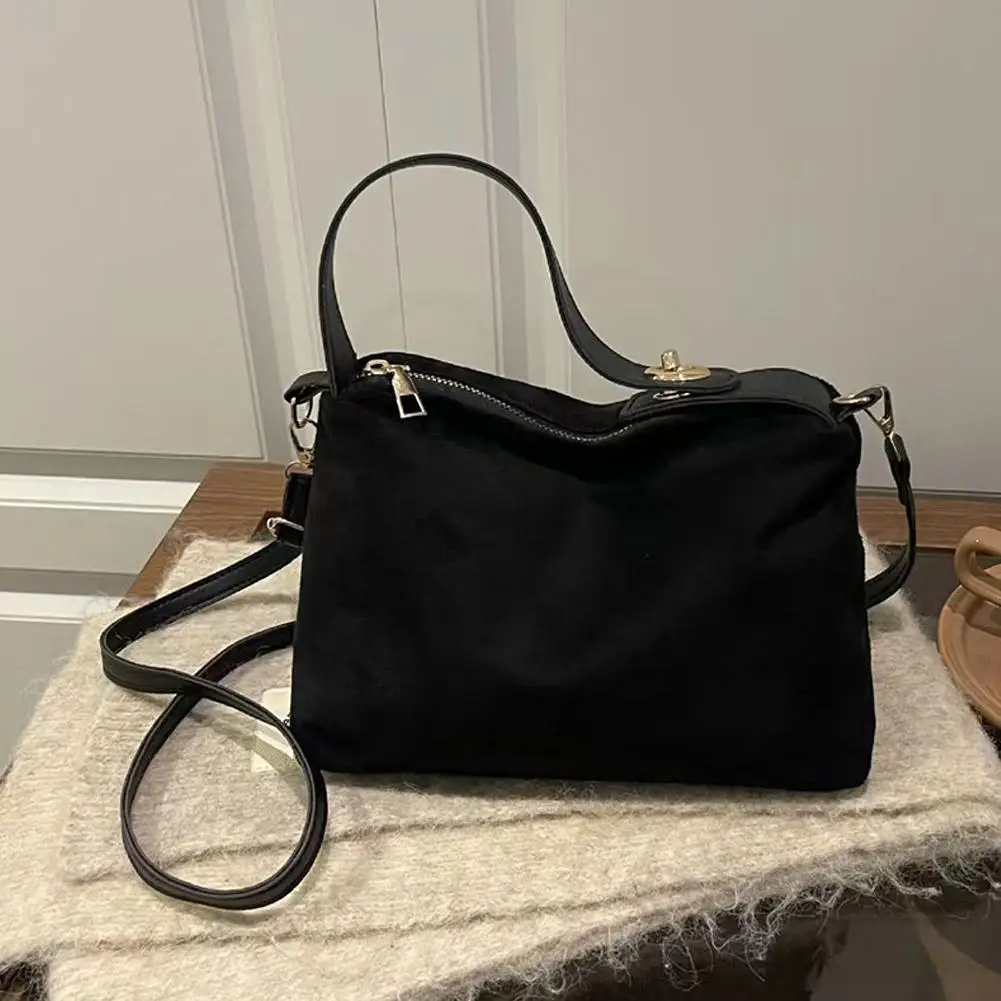 Retro-Umhängetasche für Damen, aus Wildleder, große Kapazität, ideal für den täglichen Gebrauch, Vintage-Optik, mattes Finish, Hobo-Handtasche, geeignet für Arbeit und Reisen. – Detail 19