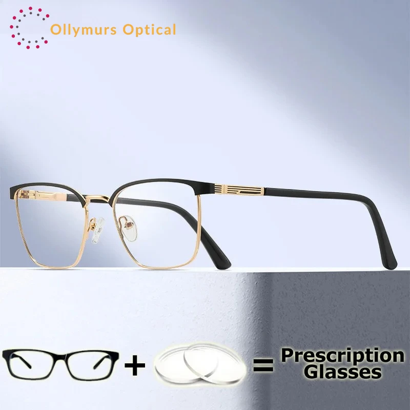 

OLLYMURS Student Prescription Glasses Anti Blue Light Computer Work Myopia Recipe Lenses Transition Multifocal Progressive Eyegl
