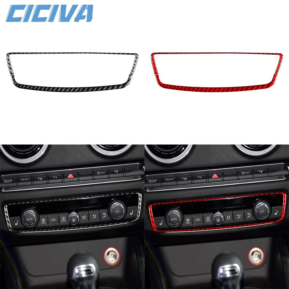 

For Audi A3 S3 RS3 8V 2013-2019 Carbon Fiber Central air conditioning knob control panel Car inside Trim Accessories Sticker