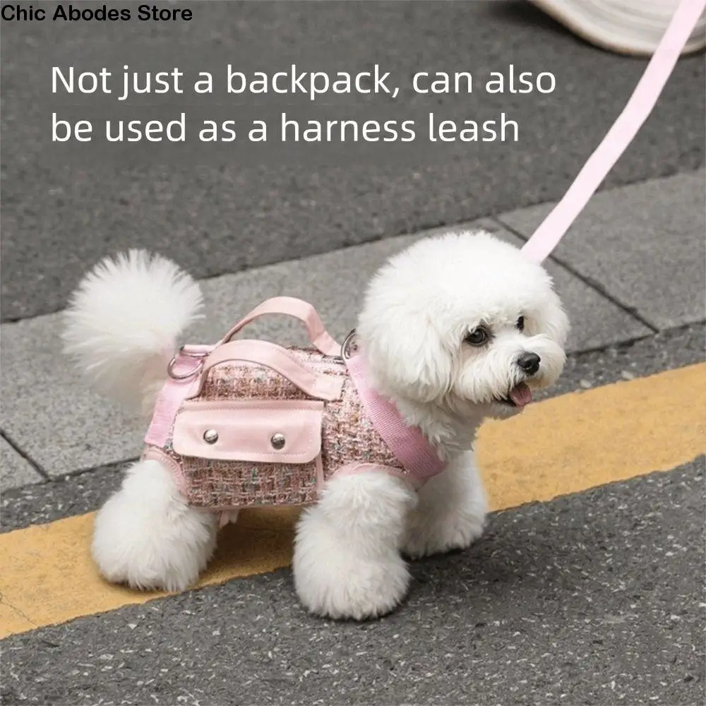 

Stylish Dog Horizontal Backpack with Leash Handle Edge-wrapped Pet Traction Backpack Elegant Wear-resistant Dogs Going Out Bag