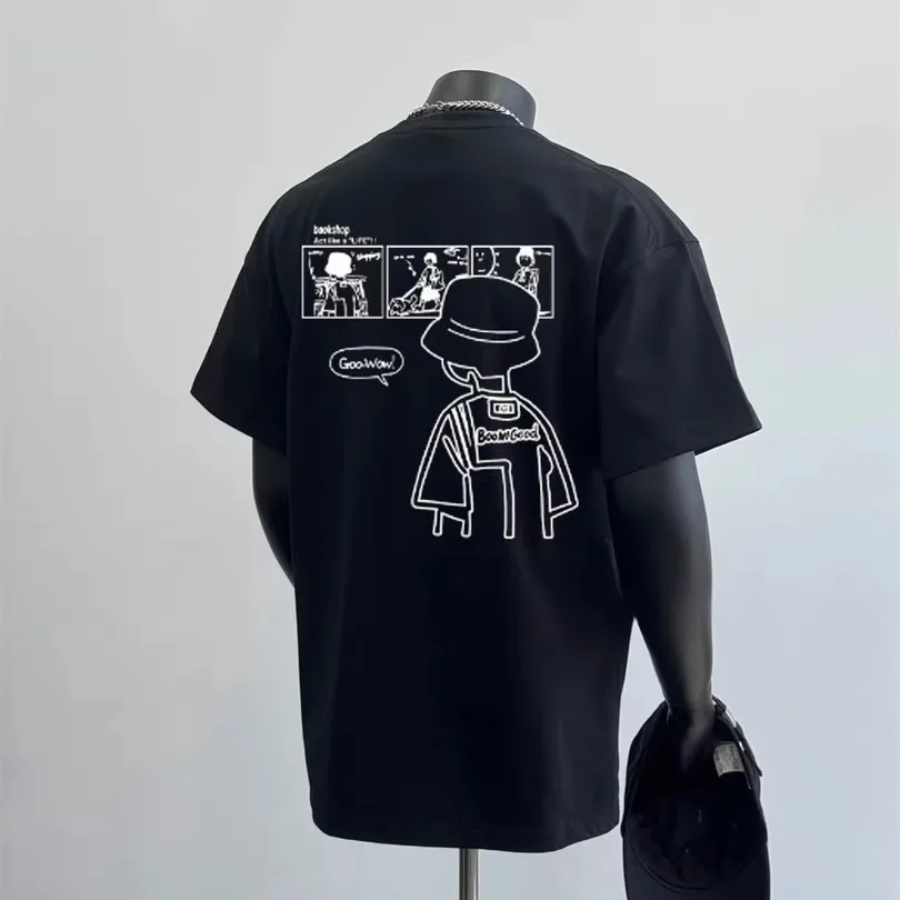 camiseta-de-verao-estilo-americano-retro-de-manga-curta-unissex-para-casais-moda-casual-fabricada-na-china-colecao-de-verao-2025