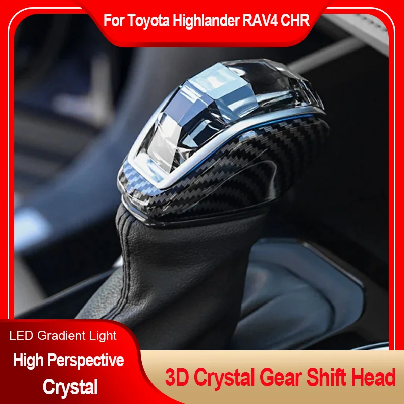 for Toyota Highlander RAV4 C-HR Kluger Venza Harrier Crystal Car Gear Shift KnobModified Shifter Car Accessories Gearbox Handle