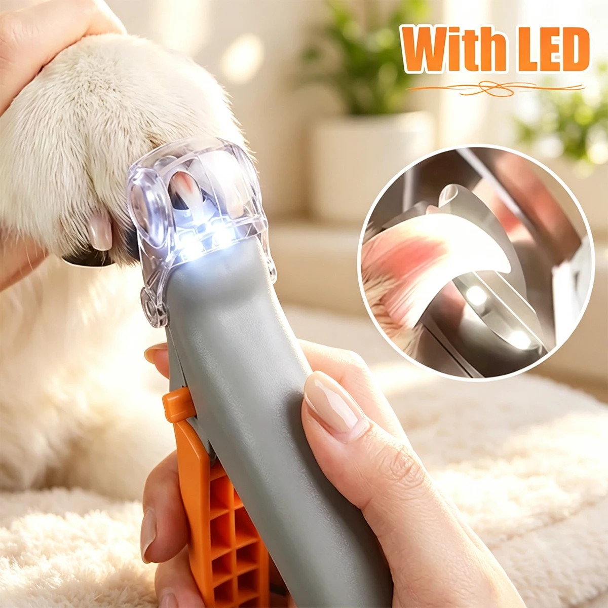 Nail Clipper for Pets with LED Lights, Cat and Dog Grooming Scissors for 5x Magnification Easy Nail Trimming Tool Claw Care