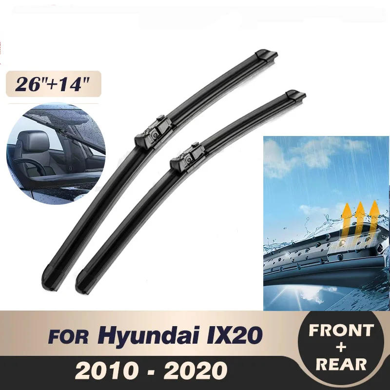

Wiper Front Wiper Blades Set For Hyundai IX20 2010-2020 2011 2012 2013 2014 2015 Windshield Windscreen W0indow 26"+14