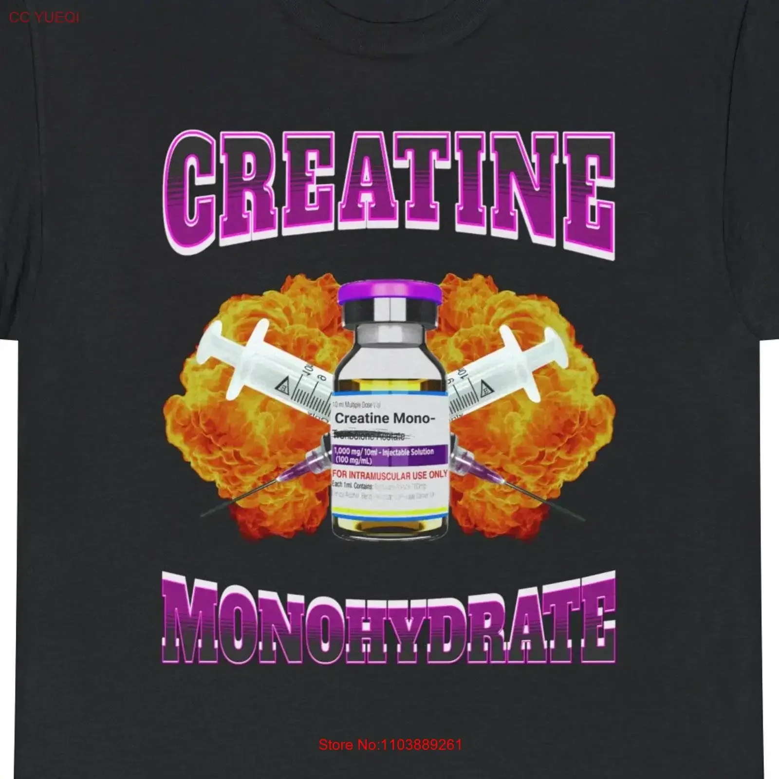 Camiseta de creatina de gimnasio de gran tamaño, divertida funda de bomba de entrenamiento Tren, ropa de diseñador de moda lavada vintage, ropa de calle suave