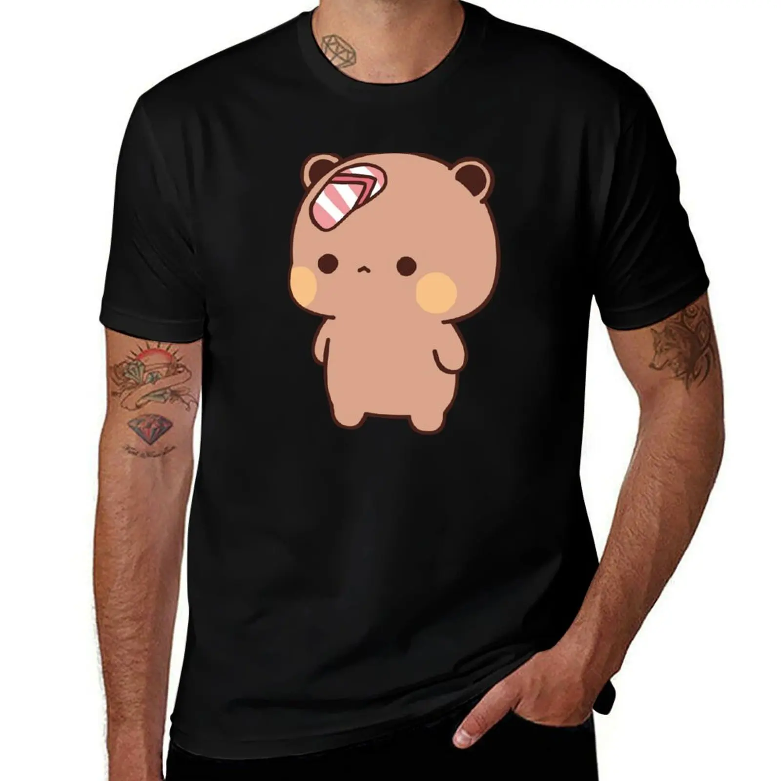 Panda BuBu’s Flip Flop on DuDu Bear face!!?? T-Shirt Work Wear Simple Tee Shirt T-Shirt