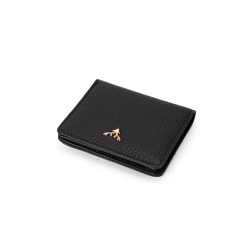 Luxury Genuine Leather Wallet for Women 2024 New Fashion Card Holder Short Solid Color Snap Button with Zipper Women's Wallet