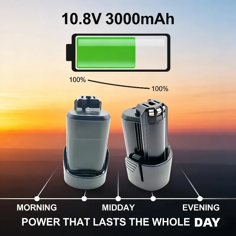 

Рожден для эффективности! Напряжение 10,8 В обеспечивает мощный крутящий момент, а аккумулятор емкостью 3000 мАч обеспечивает длительную работу.