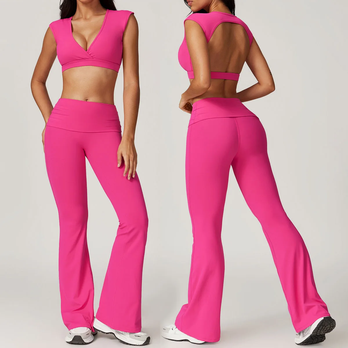 

2 Piece Outfit Yoga Suit Women Sexy Gym Clothing Tracksuit Sportswear Female Push up Sports Set