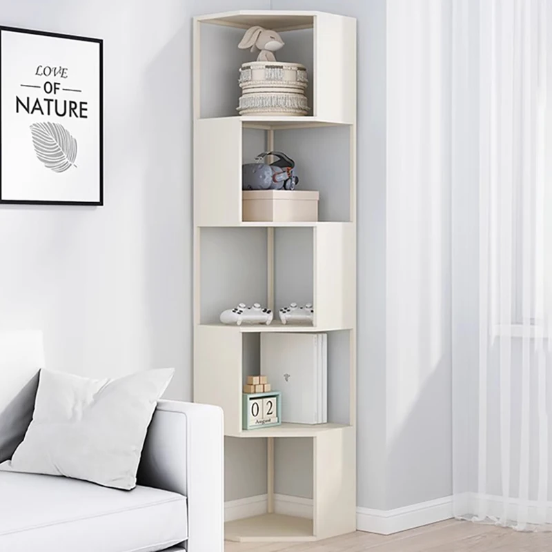 Nordic Open Bookcase Designs Vertical Storage Minimalistyczna narożna półka na książki Modułowe meble pokojowe Estante De Livros