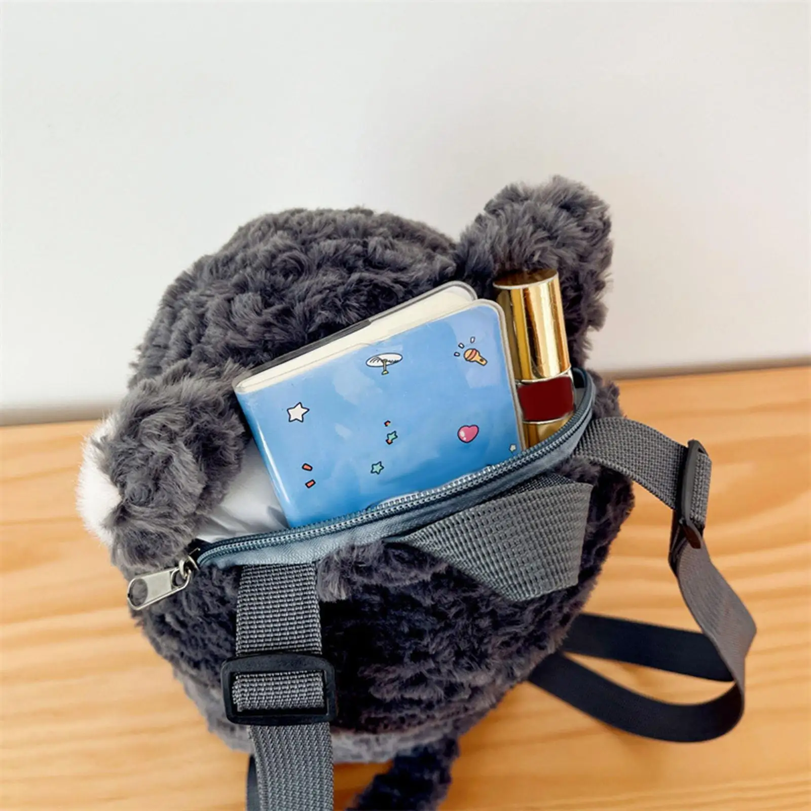 Black Cat Shaped Backpack Cartoon Stylish for Women Stuffed Animal Backpack