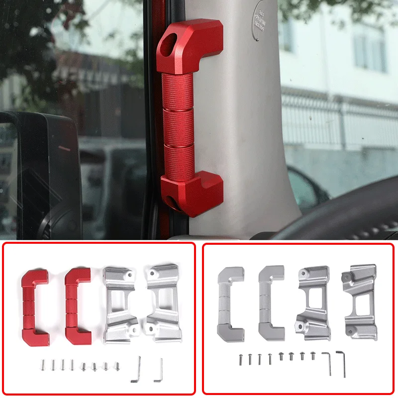 

For 2007-2021 Toyota FJ Cruiser Aluminum alloy red/silver car styling A-pillar handle cover sticker car modification accessories